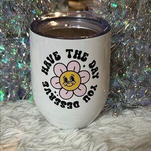 White Floral Insulated Tumbler